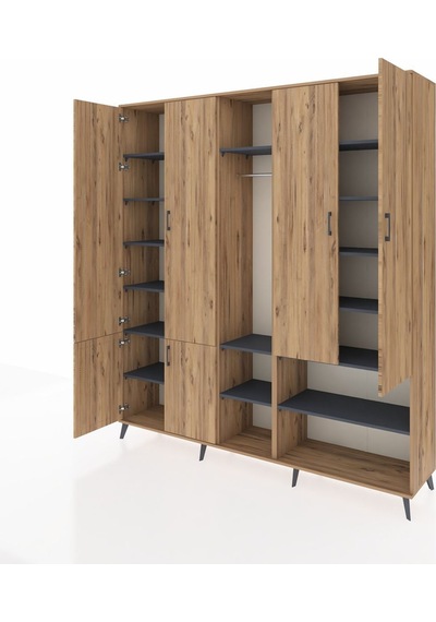 Hyperion Dolap 15 Raflı 5 Kapaklı Tek Askılı 220x44x243 Çam-çam/antrasit Atlas Çam/antrasıt Hyperion Dolap 15 Raflı 5 Kapaklı Tek Askılı 220x44x243 Çam-çam/antrasit Atlas Çam/antrasıt