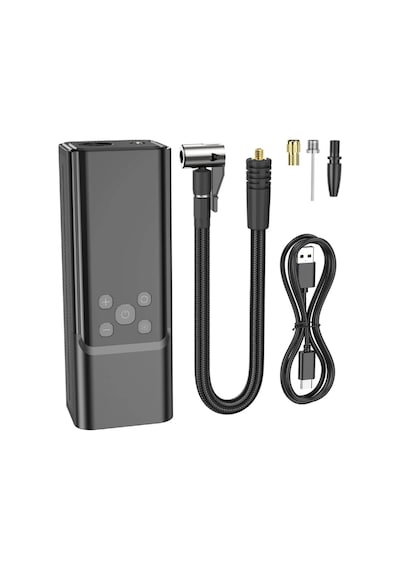 Hoco. Zp7 Çok Fonksiyonlu Dijital Göstergeli 5.000 Mah Bataryalı Akıllı Kablosuz Hava Kompresörü - Siyah