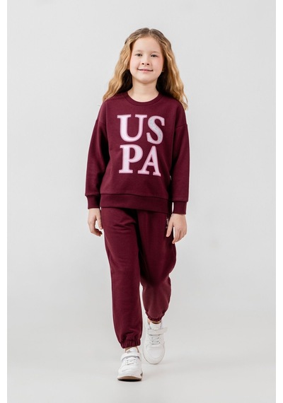 U.S. Polo Assn. Kız Çocuk Baskılı Mor Uzun Kol Eşofman Takımı Us2712-c-v2 Us2712-c-v2