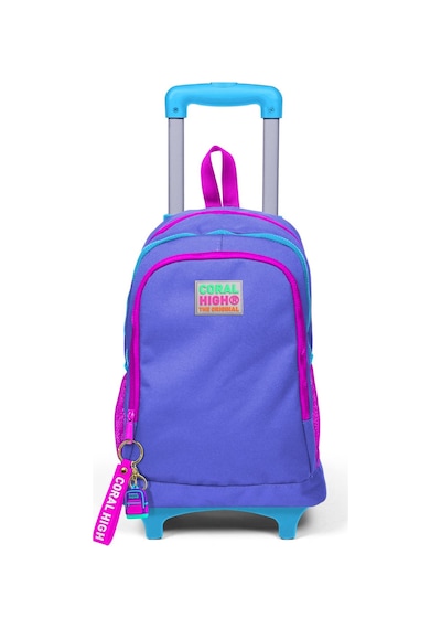 Coral High Kids Lavanta Işıklı Tekerlekli Üç Bölmeli Çekçekli Sırt Çantası 23903