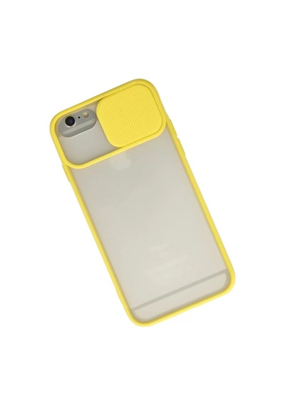 Newface Apple Apple iPhone Uyumlu  6 Plus Kılıf Palm Buzlu Kamera Sürgülü Silikon - Sarı