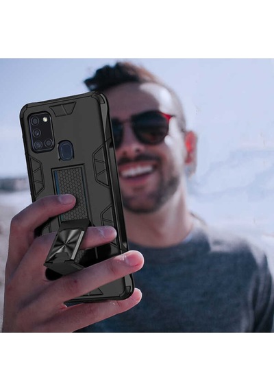 Samsung Uyumlu Galaxy A21S Kilif Miknatisli Zirhli Korumali Silikon 466792722