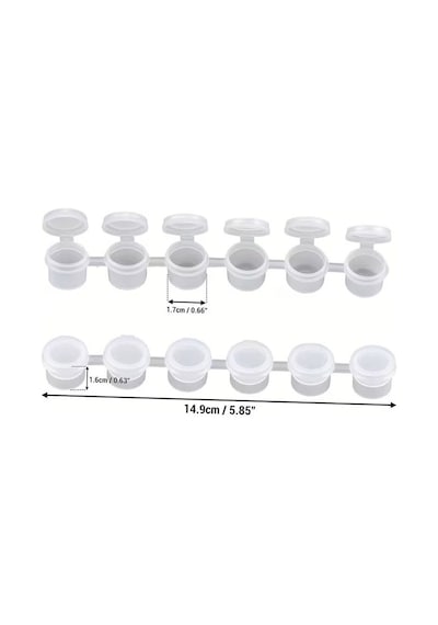 Mini Boya Kutusu 2ml 6'lı Şerit, Boya Paleti, Boya Saklama Kabı, Küçük Hokkalar-2 Şerit