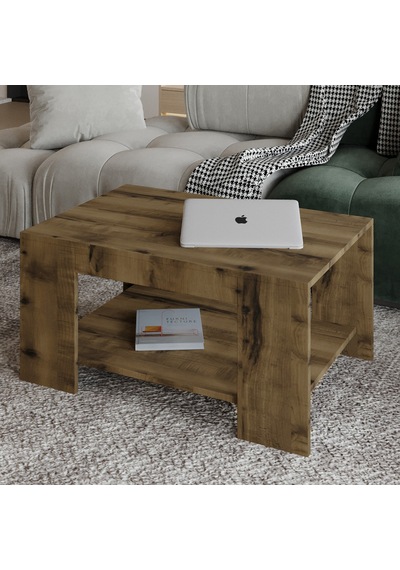 Lina Orta Sehpa Modern Minimal Tasarım Antik Ceviz