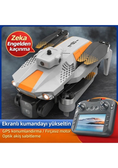 R06 Hd Kameralı Drone - Büyük Ekranlı Uzaktan Kumandalı- Katlanabilir