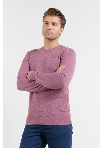 İmza Gül Kurusu Polo Yaka Uzun Kol Cepsiz Slim Fit Casual Pamuklu Triko Kazak 1012255130 Gülkurusu
