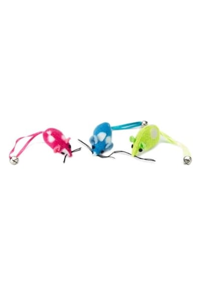 Peluş Zilli Fare Oyuncağı, 5 Cm, 3'lü Set