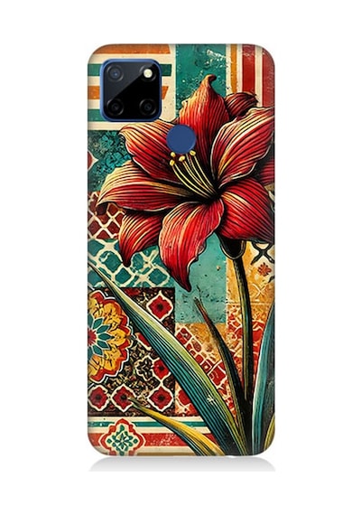 Realme C12 Uyumlu Desende Renkli Çiçek Baharı Desenli Silikon Kılıf Çok Renkli