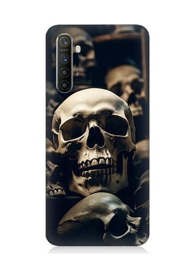 Realme X2 Uyumlu Kuru Kafa Desenli Silikon Kılıf
