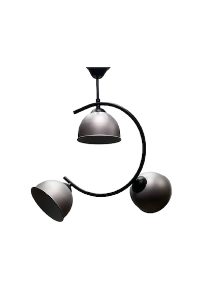 Mylights Rustik Üçlü Gri Başlıklı Avize
