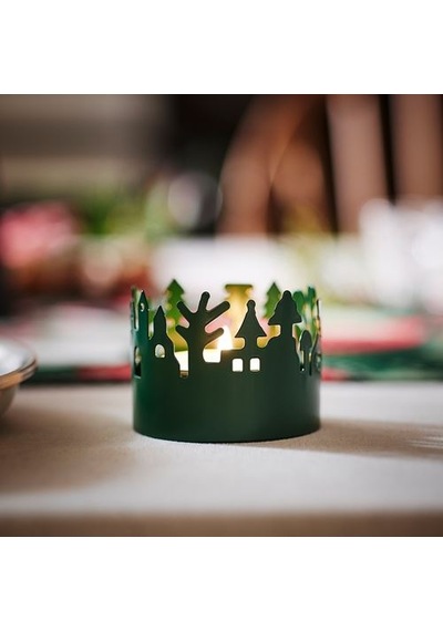 Ikea Vınterfınt Tealight Mumluk, Yeşil, 6 Cm