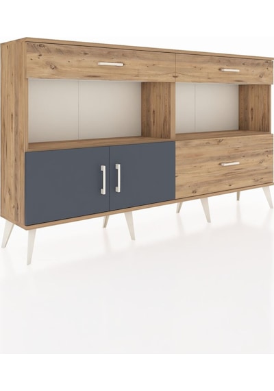 Arges Konsol 2 Raflı 3 Çekmeceli 2 Kapaklı 176x30x99 Çam-antrasit Çam-antrasit/çam Arges Konsol 2 Raflı 3 Çekmeceli 2 Kapaklı 176x30x99 Çam-antrasit Çam-antrasit/çam