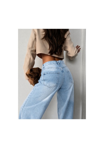 Bluemarlin Tam Kalıp Buz Kar Denim/kot Bol Paça Jeans Pantolon Buz Kar