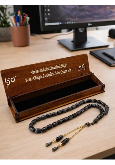 Kapsül Kesim Model Ahşap Kutulu Akrilik Tesbih Toz Kehribar Çok Renkli 41522208