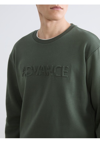 Lcw Vision Yeşil Bisiklet Yaka Baskılı Erkek Sweatshirt