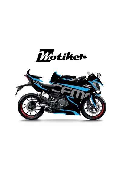 Cfmoto 250sr Mavi Desenli Parçalı Kaplama Sticker Etiket Modeli Mavi Gri Siyah