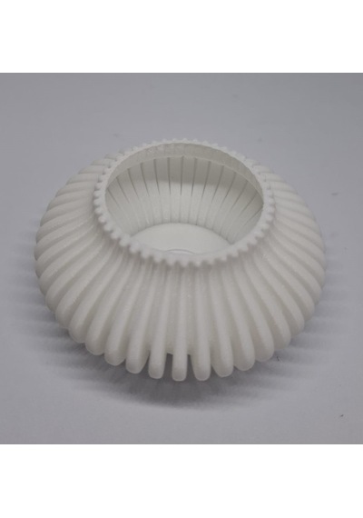 İkili Elmas Çizgili Tealight Mumluk Beyaz