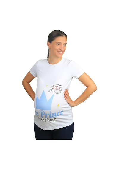 Mummy's Baby Hamile Tişört Prince Beyaz 8546