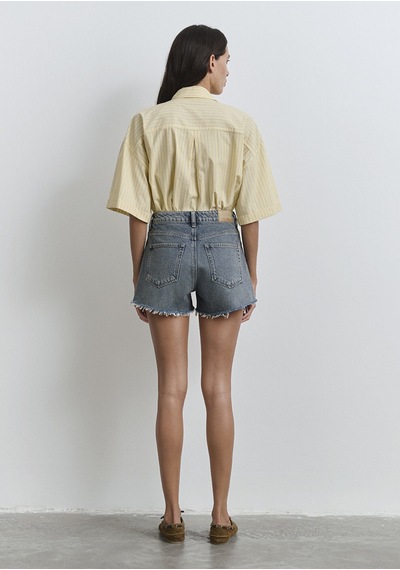 Mavi - Rosie 90lar Puslu Indigo Mavisi Jean Şort 1447489740 Mavi