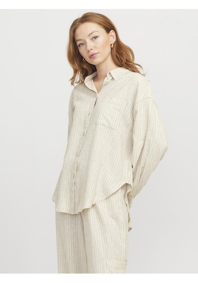 Jack & Jones Kadın Keten Karışımlı Gömlek - Jamie - 12269668 Feather Gray