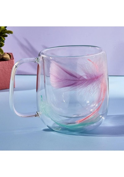 Double Feather Çift Cidarlı Kupa 250 Ml Acı Kahve