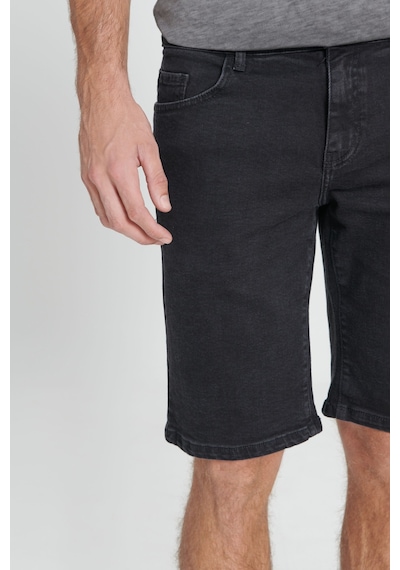 Ac&Co / Altınyıldız Classics Erkek Sıyah Slim Fit Dar Kesim Pamuklu Esnek Denim Şort