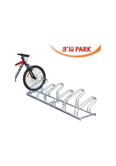 Bisiklet Park Yeri Bisiklet Park Demiri 3'lü Gri Renk 40x100 Cm