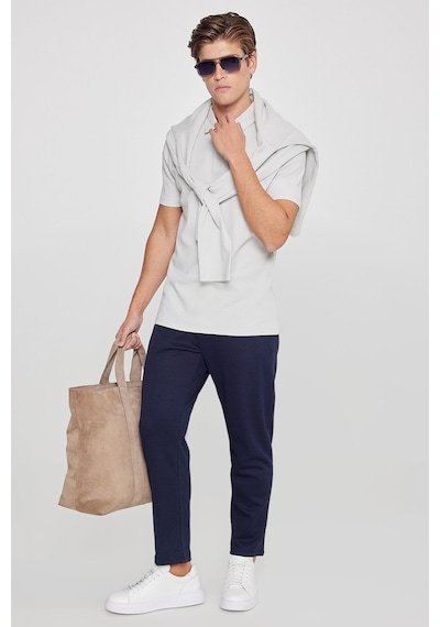 AC&Co / Altınyıldız Classics Erkek Grı %100 Pamuk Slim Fit Dar Kesim Polo Yaka Jakarlı Triko Tişört Gri AC&Co / Altınyıldız Classics Erkek Grı %100 Pamuk Slim Fit Dar Kesim Polo Yaka Jakarlı Triko Tişört Gri