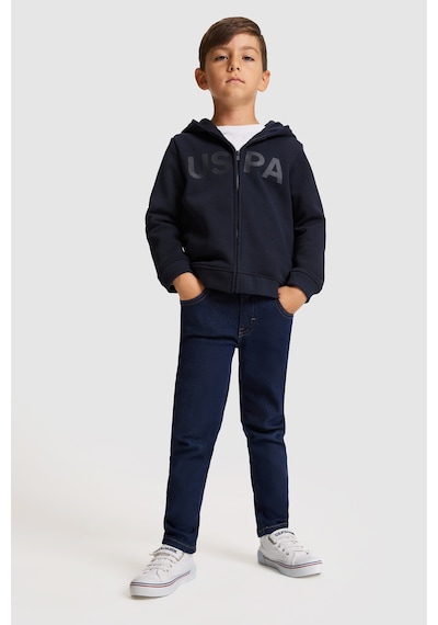 U.S. Polo Assn. Erkek Çocuk Lacivert Kapüşonlu Fermuarlı Sweatshirt 50329899-vr033