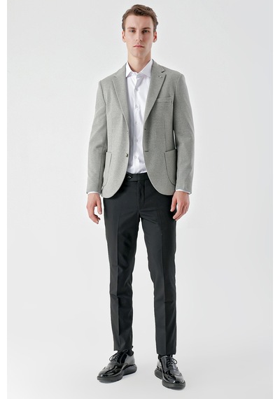 Morven Erkek Taş Örme Slim Fit Torba Cep Mono Yaka Spor Ceket 24ms002006870 Taş