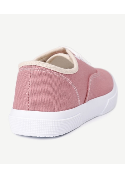 Yargıcı Düz Renk Kumaş Sneaker Pembe