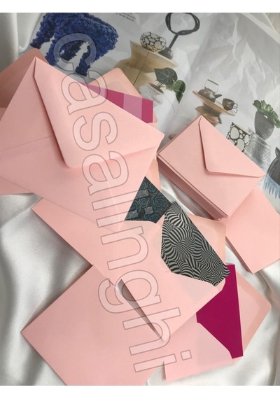 Zarf Küçük Mesaj Zarfı Pink Envelope 7x9 Cm - 10 Adet