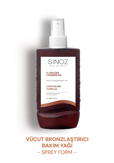 Sinoz Kusursuz Bronzlaştırıcı Hindistan Cevizi Kakao Havuç Yağı İçeren Güneş Yağı Spreyi  200 ML