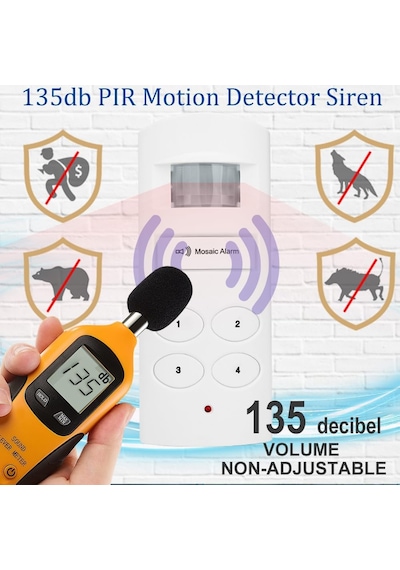 Tr Loud 135db Tuş Takımı Hareket Sensörü Alarm Sireni Garaj, Shed. Taşınabilir Akülü Pil Kumandalı Seyahat Pır