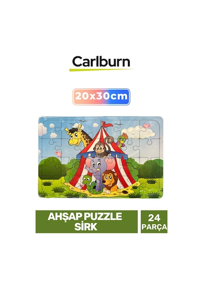 Özel Seri Eğitici Zeka Geliştirici Öğretici El Göz Koordinasyonu Ahşap Puzzle Sirk - 24 Parça