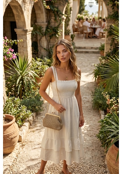Vivazzaluxe Vintage Model Hasır Örme Mini Omuz, Portföy Clutch Çanta Koyu Bej