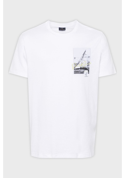 Paul & Shark Erkek T Shirt 24411064 010 Beyaz Beyaz