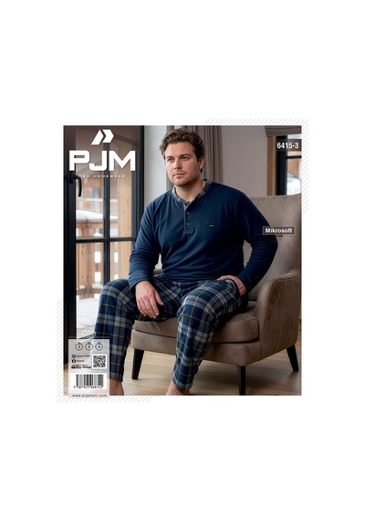 Pijamoni Pjm Erkek Battal Beden Mikrosoft Düğmeli Yaka Kışlık Pijama Takımı 6415/3 - 1 Adet Lacivert Pijamoni Pjm Erkek Battal Beden Mikrosoft Düğmeli Yaka Kışlık Pijama Takımı 6415/3 - 1 Adet Lacivert
