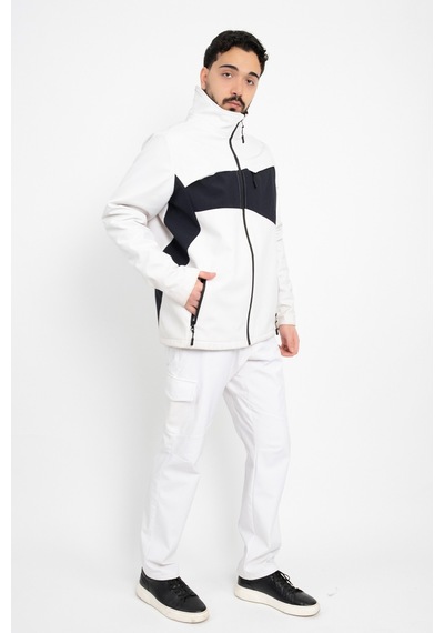 Dasüniforma Softshell Polarlı Geçirmez İkili Takım Pantolon Ve Mont Su Ve Rüzgar Geçirmez Kışlık Unisex Takım Beyaz
