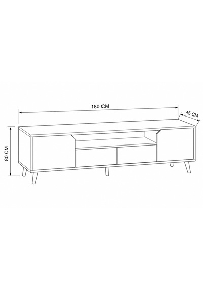 Legno 180cm Konsol Safir Meşe-antrasit Safir - Antrasit