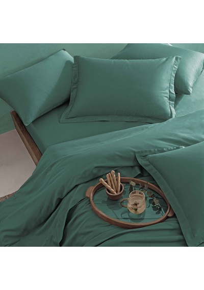Linens Mix&match Pamuk Saten 2'li Volanlı Yastık Kılıfı Seti Petrol