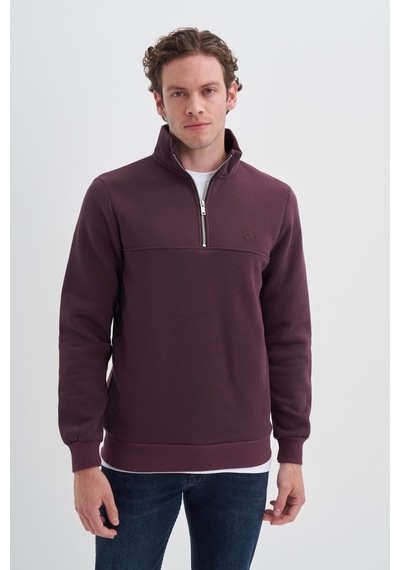Cazador 56180 Erkek Dik Yaka Sweat Vişne