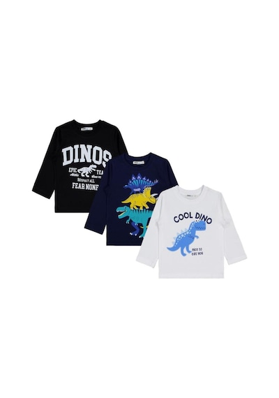 Civil Boys Cool Dino Baskılı 3'lü Set 2-4 Yaş Sweatshirt Çok Renkli