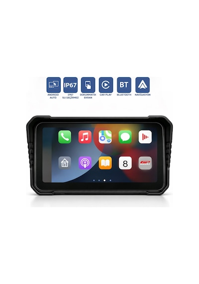 Gp Vovel M-790 6.25 Ekran Ön Arka Kameralı Motosiklet Carplay Multimedya Navigasyon Sistemi 6.2"