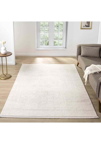 Minimal Krem Eskitme Desenli Halı - Mk12004krs