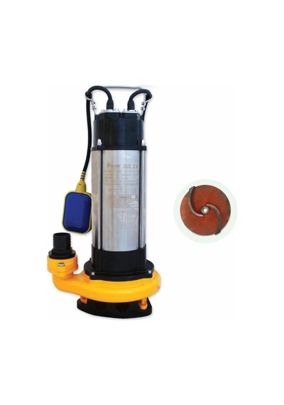 Water Sound V1500f Kirli Su Aktarma, Vortex Fanlı Drenaj Dalgıç Pompa 24 Mt. Yükseklik 20 M³/h