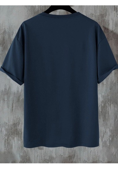 Flood Of Style Unisex Lacivert Forgotten Oversize Bisiklet Yakak Tshirt