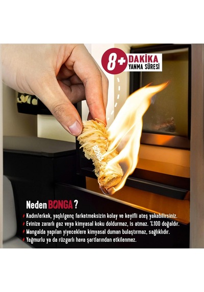Mangal Ve Barbekü Tutuşturucu 150 Adet 2 Kg - Jel Ve Çıra Alternatifi Doğal Odun Yünü