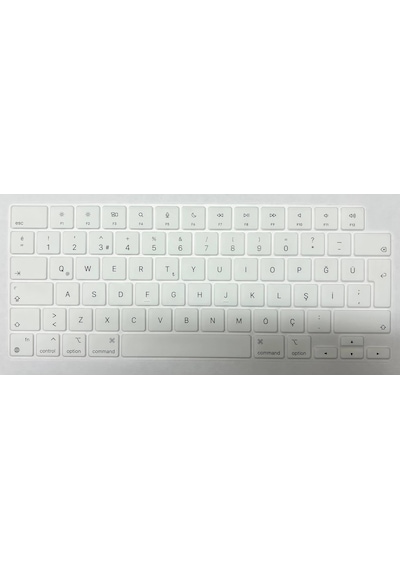Arabulalaca Apple Uyumlu MacBook Pro 16.2 A2485 Türkçe Silikon Klavye Beyaz
