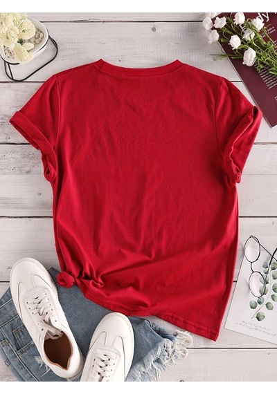 Pamuklu Perfectly Baskılı Oversize T-shirt Kırmızı
